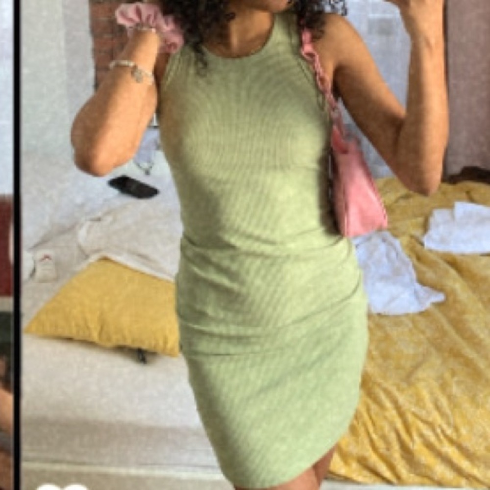 Green mini dress